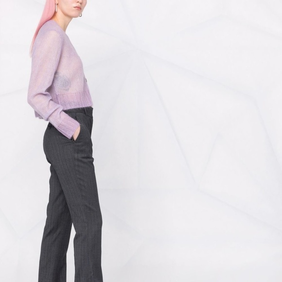 ACNE STUDIOS Purple Cropped Cardigan Sz M - Picture 2 of 16